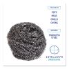 Stainless Steel Scrubber, Large Size, 2.5 x 2.75, Steel Gray, 12/Carton2