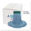 Super Loop Wet Mop Head, Cotton/Synthetic Fiber, 5" Headband, Medium Size, Blue, 12/Carton2