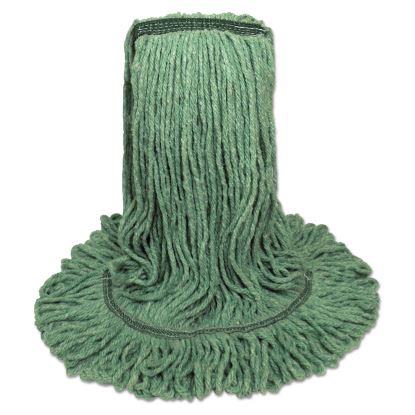 Mop Head, Premium Standard Head, Cotton/Rayon Fiber, Medium, Green, 12/Carton1