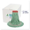 Super Loop Wet Mop Head, Cotton/Synthetic Fiber, 5" Headband, Large Size, Green, 12/Carton2