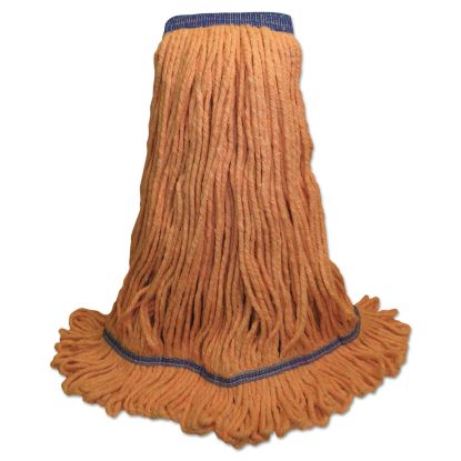 Super Loop Wet Mop Head, Cotton/Synthetic Fiber, 5" Headband, X-Large Size, Orange, 12/Carton1