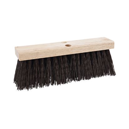 Street Broom Head, 6.25" Brown Polypropylene Bristles, 16" Brush1