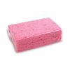 Small Cellulose Sponge, 3.6 x 6.5, 0.9" Thick, Pink, 2/Pack, 24 Packs/Carton2