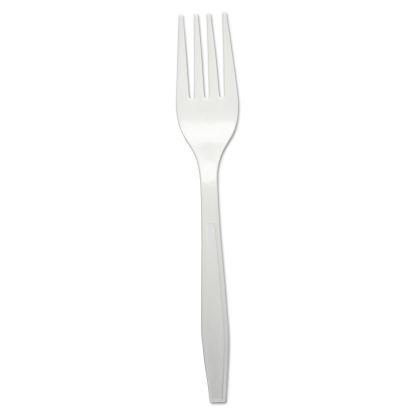 Heavyweight Polypropylene Cutlery, Fork, White, 1000/Carton1