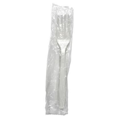 Heavyweight Wrapped Polypropylene Cutlery, Fork, White, 1,000/Carton1