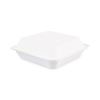 Bagasse Food Containers, Hinged-Lid, 1-Compartment 9 x 9 x 3.19, White, 100/Sleeve, 2 Sleeves/Carton2