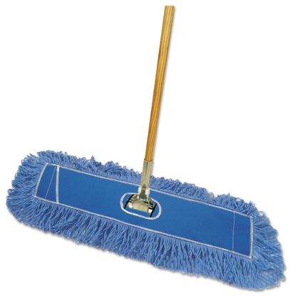 Dry Mopping Kit, 36 x 5 Blue Blended Synthetic Head, 60" Natural Wood/Metal Handle1