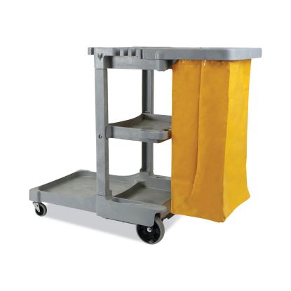 Janitor's Cart, Three-Shelf, 22w x 44d x 38h, Gray1