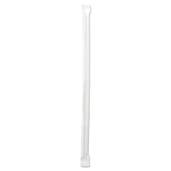 Wrapped Jumbo Straws, 7.75", Polypropylene, Clear, 12,000/Carton1