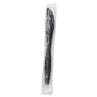 Heavyweight Wrapped Polypropylene Cutlery, Knife, Black, 1,000/Carton1