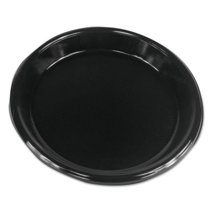 Hi-Impact Plastic Dinnerware, Plate, 10" dia, Black, 500/Carton1