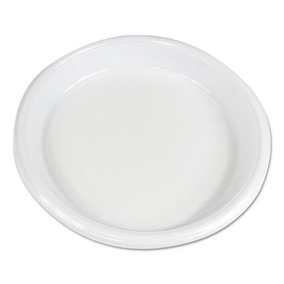 Hi-Impact Plastic Dinnerware, Plate, 10" dia, White, 500/Carton1