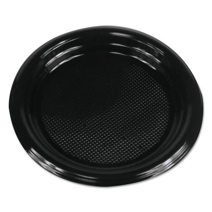 Hi-Impact Plastic Dinnerware, Plate, 6" dia, Black, 1,000/Carton1