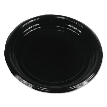 Hi-Impact Plastic Dinnerware, Plate, 9" dia, Black, 500/Carton1