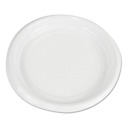 Hi-Impact Plastic Dinnerware, Plate, 9" dia, White, 500/Carton1