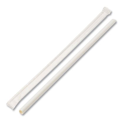 Individually Wrapped Paper Straws, 7.75" x 0.25", White, 3,200/Carton1