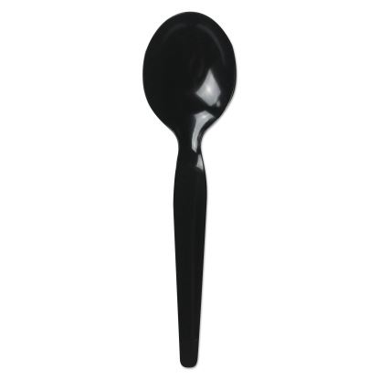 Heavyweight Polystyrene Cutlery, Soup Spoon, Black, 1000/Carton1