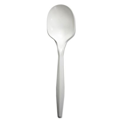 Mediumweight Polypropylene Cutlery, Soup Spoon, White, 1000/Carton1