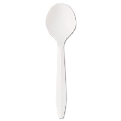 Mediumweight Polystyrene Cutlery, Soup Spoon, White, 1,000/Carton1