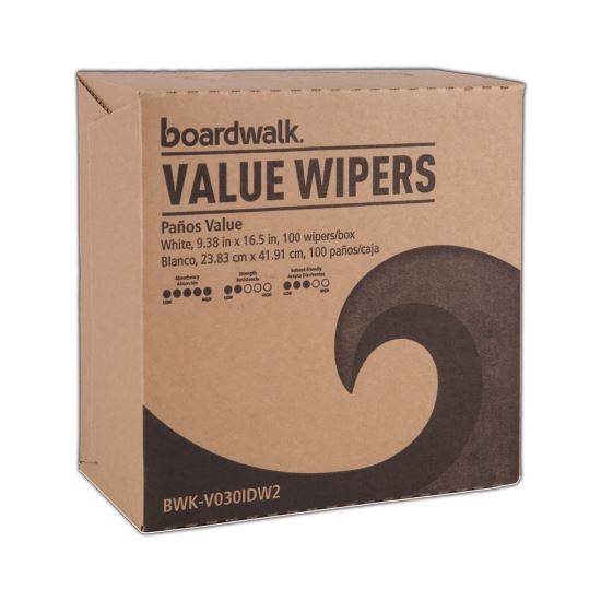 DRC Wipers, White, 9 1/3 x 16 1/2, 9 Dispensers of 100, 900/Carton1