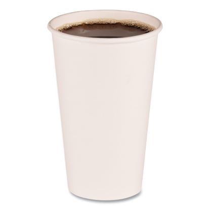 Paper Hot Cups, 16 oz, White, 20 Cups/Sleeve, 50 Sleeves/Carton1