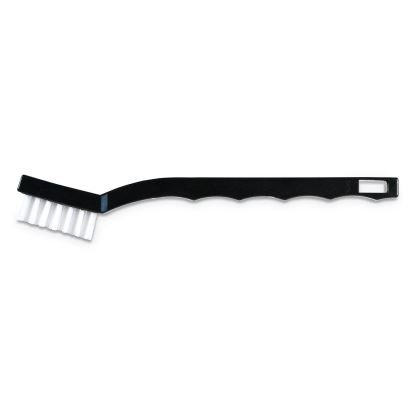 Flo-Pac Utility Toothbrush Style Maintenance Brush, White Nylon Bristles, 7.25" Brush, 7" Black Polypropylene Handle1