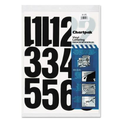 Press-On Vinyl Numbers, Self Adhesive, Black, 4"h, 23/Pack1