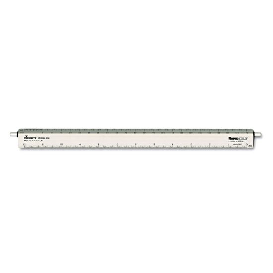 Adjustable Triangular Scale Aluminum Architects Ruler, 12" Long, Silver1