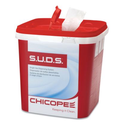 S.U.D.S Bucket with Lid, 7.5 x 7.5 x 8, Red/White, 6/Carton1