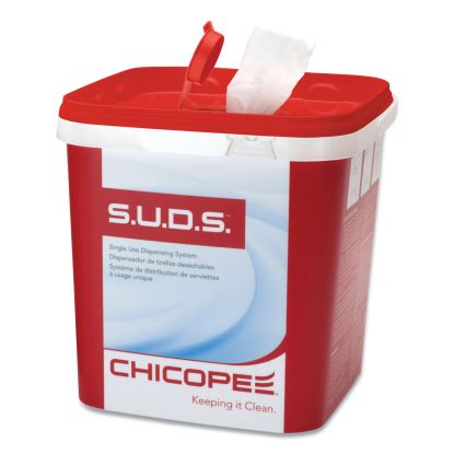 S.U.D.S Bucket with Lid, 7.5 x 7.5 x 8, Red/White, 3/Carton1