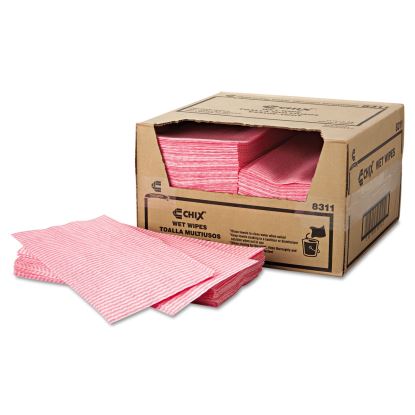 Wet Wipes, 11.5 x 24, White/Pink, 200/Carton1