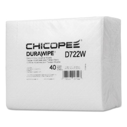 Durawipe Medium-Duty Industrial Wipers, 14.6" x 13.7, White, 40/Pack, 24 Packs/Carton1