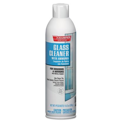 Champion Sprayon Glass Cleaner with Ammonia, 19 oz Aerosol Spray, 12/Carton1