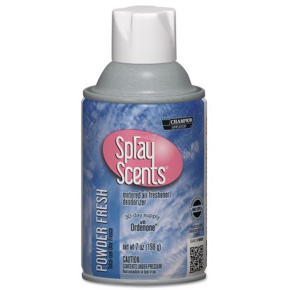 Champion Sprayon SPRAYScents Metered Air Freshener Refill, Powder Fresh, 7 oz Aerosol Spray, 12/Carton1