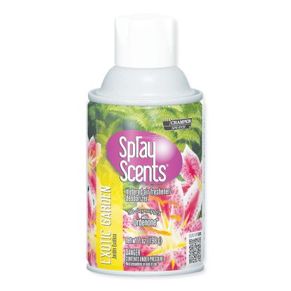 Champion Sprayon SPRAYScents Metered Air Freshener Refill, Exotic Garden Scent, 7 oz Aerosol Spray, 12/Carton1