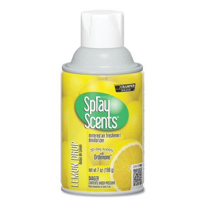 Champion Sprayon SPRAYScents Metered Air Freshener Refill, Lemon, 7 oz Aerosol, Spray 12/Carton1