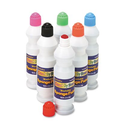 Sponge Paint Set, 6 Assorted Colors, 2.2 oz Bottle, 6/Pack1