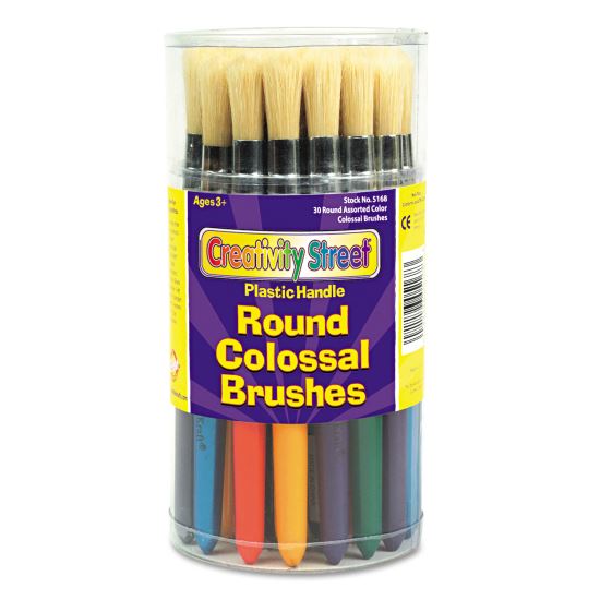 Colossal Brush, Natural Bristle, Round Profile, 30/Set1