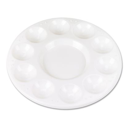 Round Plastic Paint Trays for Classroom, White, 10/Pack1