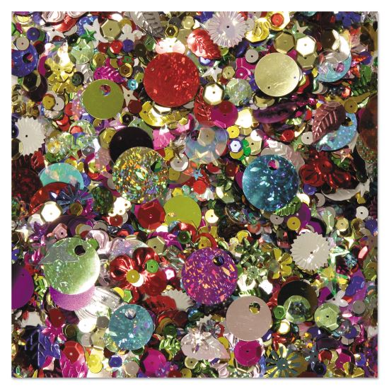 Sequins and Spangles, Assorted Metallic Colors, 4 oz/Pack1
