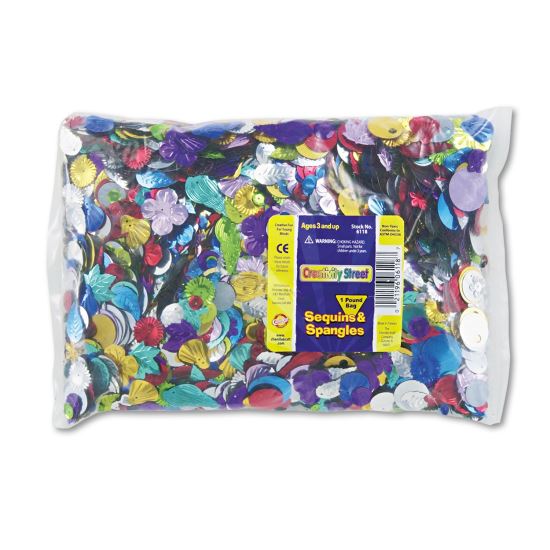 Sequins and Spangles Classroom Pack, Assorted Metallic Colors, 1 lb/Pack1