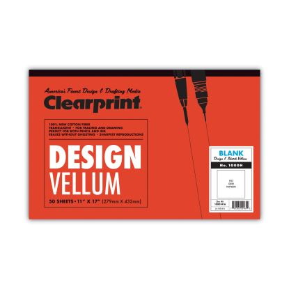Design Vellum Paper, 16 lb Bristol Weight, 11 x 17, Translucent White, 50/Pad1