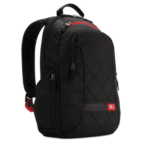 Diamond Backpack, Fits Devices Up to 14.1", Polyester, 6.3 x 13.4 x 17.3, Black1