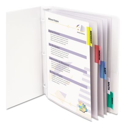 Sheet Protectors with Index Tabs, Assorted Color Tabs, 2", 11 x 8.5, 5/Set1