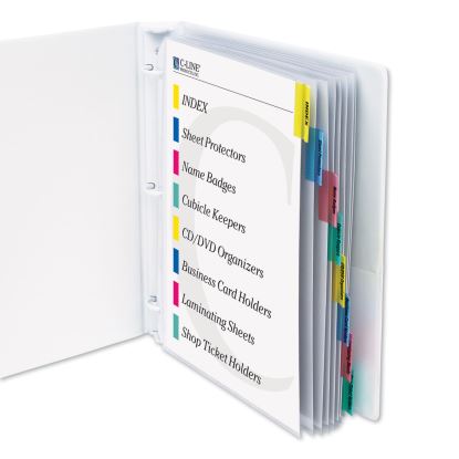 Sheet Protectors with Index Tabs, Assorted Color Tabs, 2", 11 x 8.5, 8/Set1