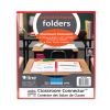 Classroom Connector Folders, 11 x 8.5, Clear/Assorted, 6/Pack2