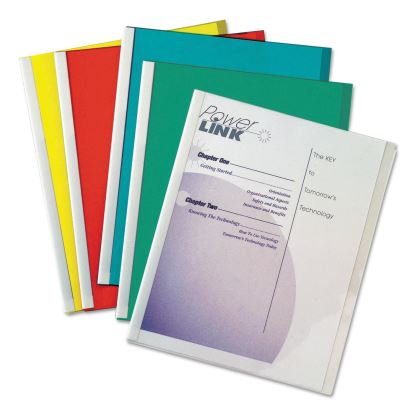 Vinyl Report Covers, 0.13" Capacity, 8.5 x 11, Clear/Assorted, 50/Box1