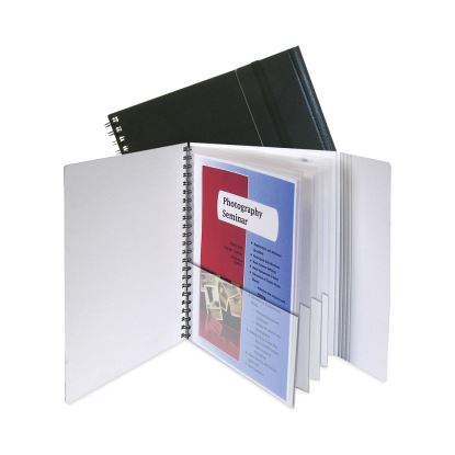 Eight-Pocket Portfolio with Security Flap, Polypropylene, 8.5 x 11, Black/White1