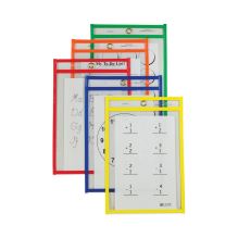 Reusable Dry Erase Pockets, 6 x 9, Assorted Primary Colors, 10/Pack1