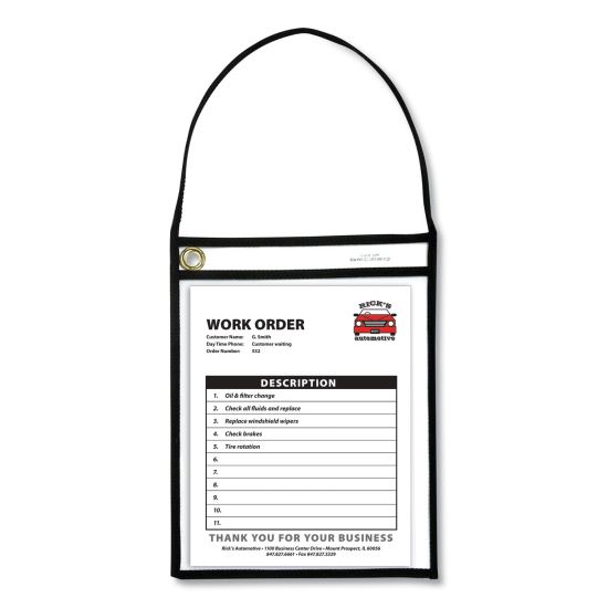1-Pocket Shop Ticket Holder w/Setrap, Black Stitching, 75-Sheet, 9 x 12, 15/Box1